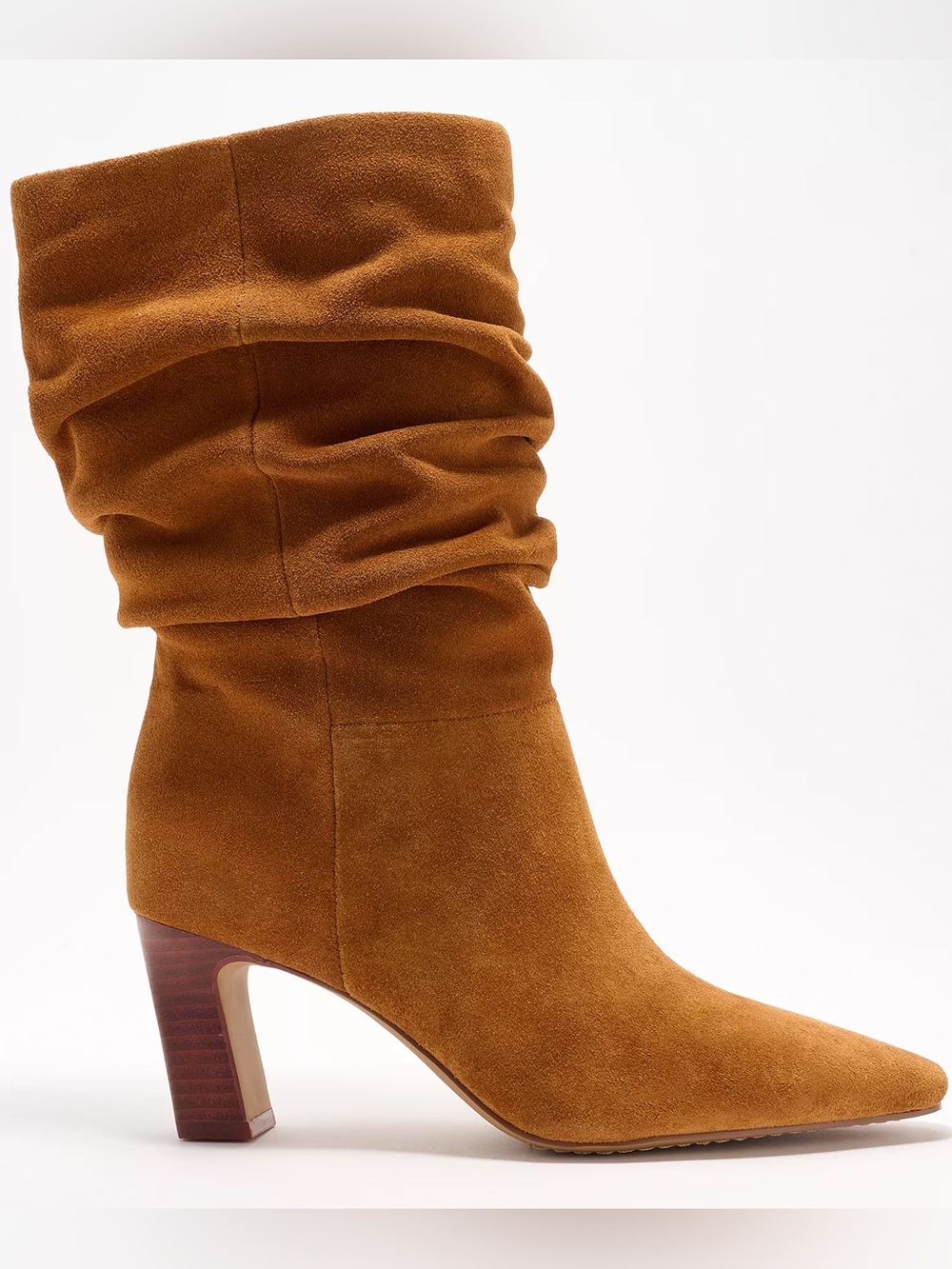 Vince Camuto Skylar Suede Ruched Mid-Shaft Boots